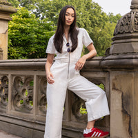 Quincy Jumpsuit in White Denim