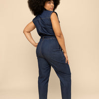 Sleeveless Denim Jumpsuit