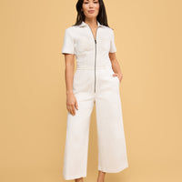 Quincy Jumpsuit in White Denim