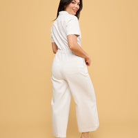 Quincy Jumpsuit in White Denim