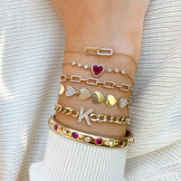 Diamond Initial Cuban Bracelet