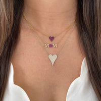 Ruby & Diamond Heart Necklace