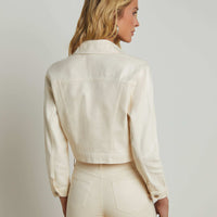 Koda Coated Cropped Denim Jacket