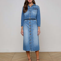 Kathleen Denim Midi Skirt