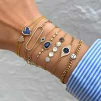 Diamond & Lapis Heart Bracelet