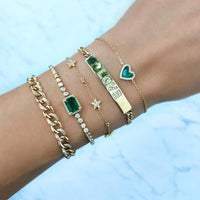 Diamond & Malachite Heart Bracelet