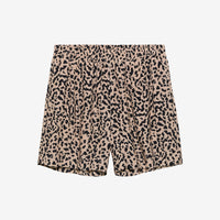Pull On Leopard Shorts - Sesame