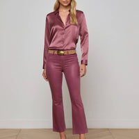Kendra Coated Cropped Flare Jean