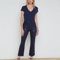 Kendra Coated Cropped Flare Jean