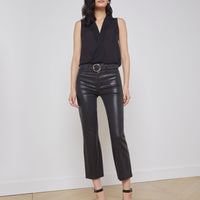 Kendra Coated Cropped Flare Jean