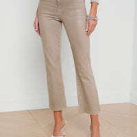 Kendra Coated Cropped Flare Jean