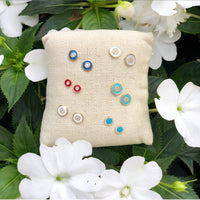 Diamond & Turquoise Circle Earrings