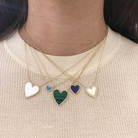 Diamond & Malachite Heart Necklace