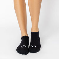 Happy Cry Face Low Rise Socks - Black
