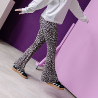 Leopard Flare Pants - Brown