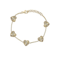 Diamond Hearts Bracelet
