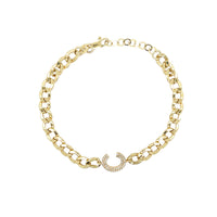 Diamond Initial Cuban Bracelet