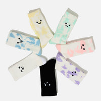 Angry Face Mid-Calf Gym Socks - Green Tie Dye
