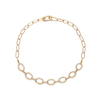 Diamond Oval Link Bracelet