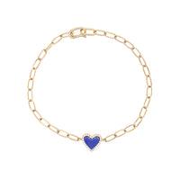 Diamond & Lapis Heart Bracelet