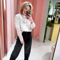 Abbey Balloon Strass Jeans - Washed Black