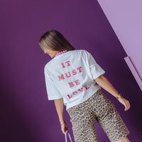 Loose Fit Leopard Jorts - Grey Morn