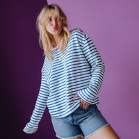 Loose Fit Denim Shorts - Blue