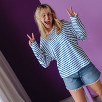 Loose Fit Denim Shorts - Blue