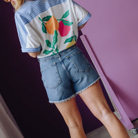Loose Fit Denim Shorts - Blue