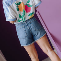 Loose Fit Denim Shorts - Blue