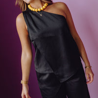 Pull On Textured Trousers - Zwart