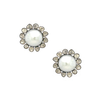Diamond & Pearl Stud Earrings
