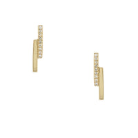 Diamond Bar Stud Earrings
