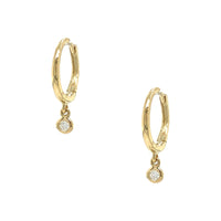 Diamond Bezel Huggie Earrings