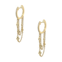 Diamond Huggie Chain Earrings