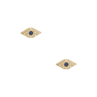 Diamond & Sapphire Eye Earrings
