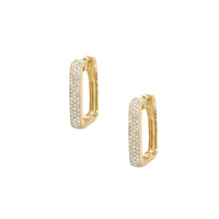 Diamond Rectangle Hoop Earrings
