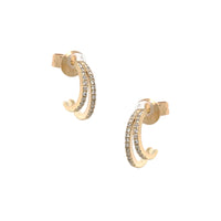 Diamond Double Layer Earrings