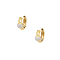 Diamond Bar Huggie Earrings