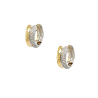 Diamond Two Band Hoop Earrings