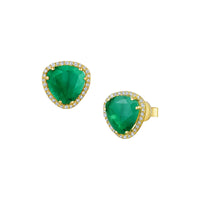 Emerald & Diamond Stud Earrings