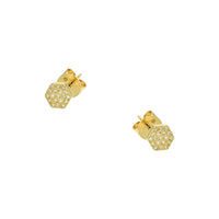 Diamond Hexagonal Stud Earrings