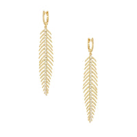 Diamond Feather Earrings