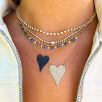 Extra Large Diamond Heart Necklace