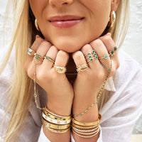 Diamond & Emerald Hand Chain Bracelet