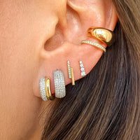 Diamond Bar Stud Earrings