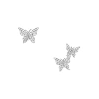 Diamond Butterfly Stud Earrings