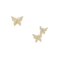 Diamond Butterfly Stud Earrings