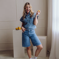 MSCHElida Ada Denim Shorts - Light Blue Wash