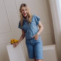 MSCHElida Ada Denim Shorts - Light Blue Wash